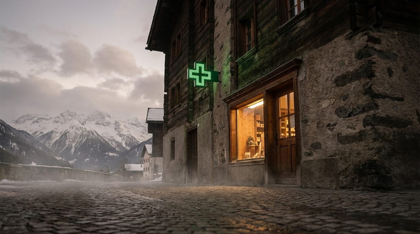 Dorfapotheke in einem Schweizer Bergdorf